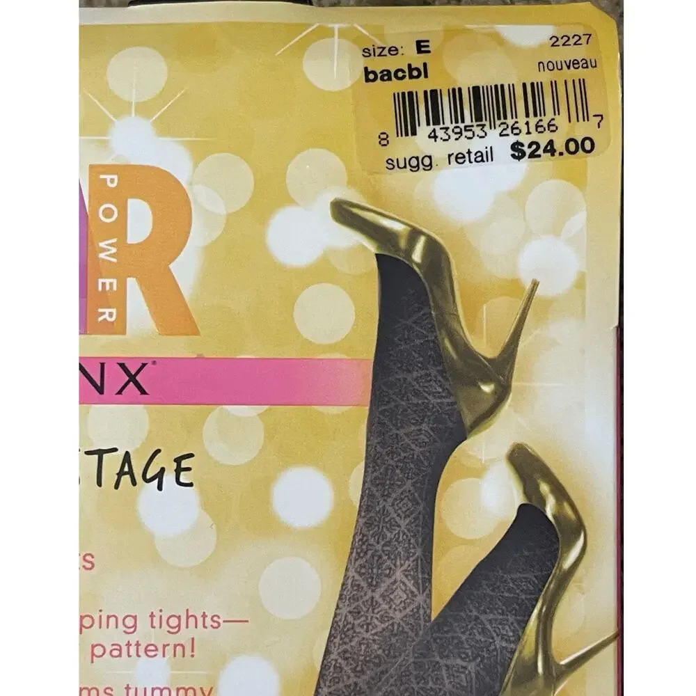 TWO Spanx Star Power Center-Stage Patterned Shaping Tights Size E NEW